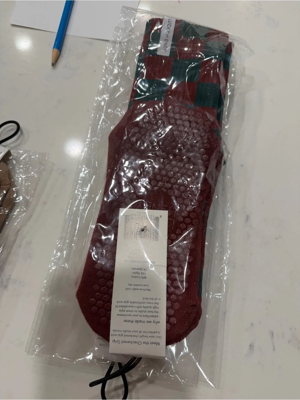 Lucky Honey, 4 pairs, nwt, Grippy Socks for Pilates.